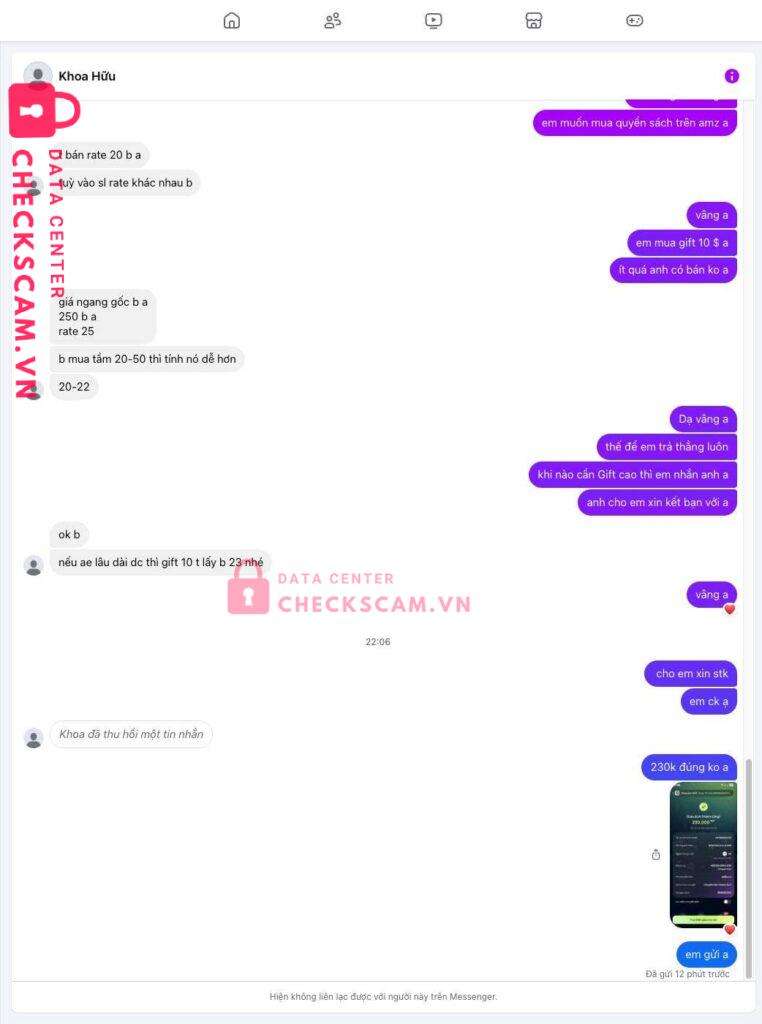 06108686999 Nguyen Huu Khoa MB bị cảnh báo lừa đảo scam