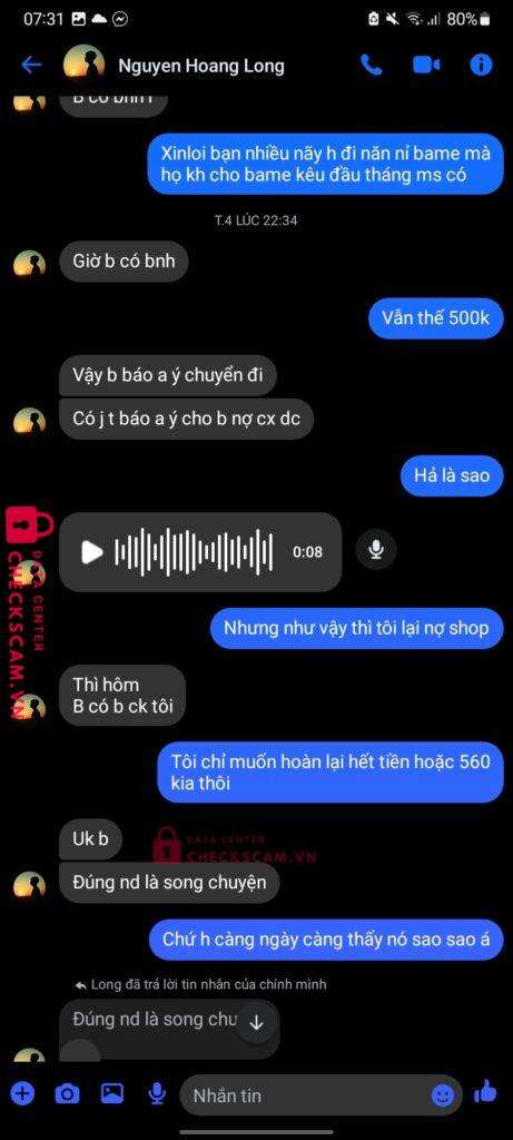 072200436 Nguyen Thanh Ly VIB bị cảnh báo lừa đảo scam