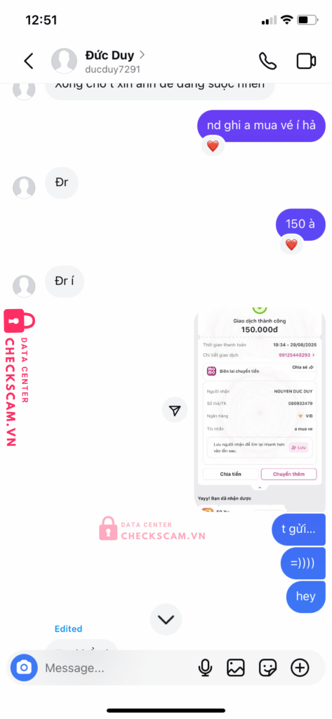 080932479 Nguyen Duc Duy VIB bị cảnh báo lừa đảo scam