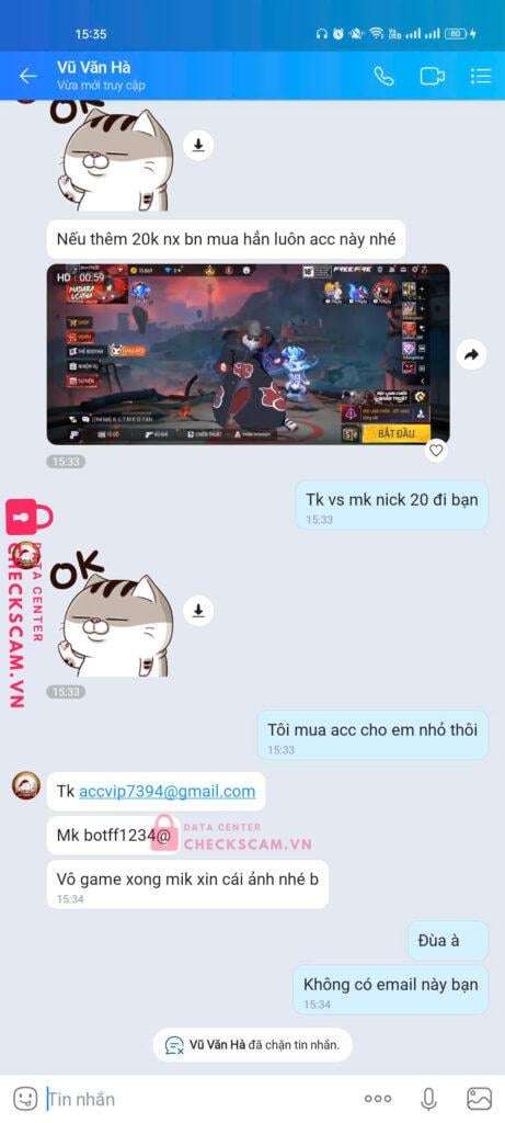 0879500109 Vu Van Ha MB bị cảnh báo lừa đảo scam