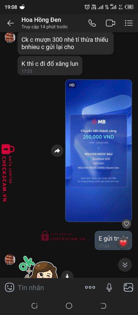 100274111 Nguyen Ngoc Bau Eximbank bị cảnh báo lừa đảo scam