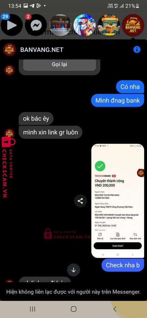 100881851804 Nguyen Thi Huynh Nhu Vietinbank bị cảnh báo lừa đảo scam