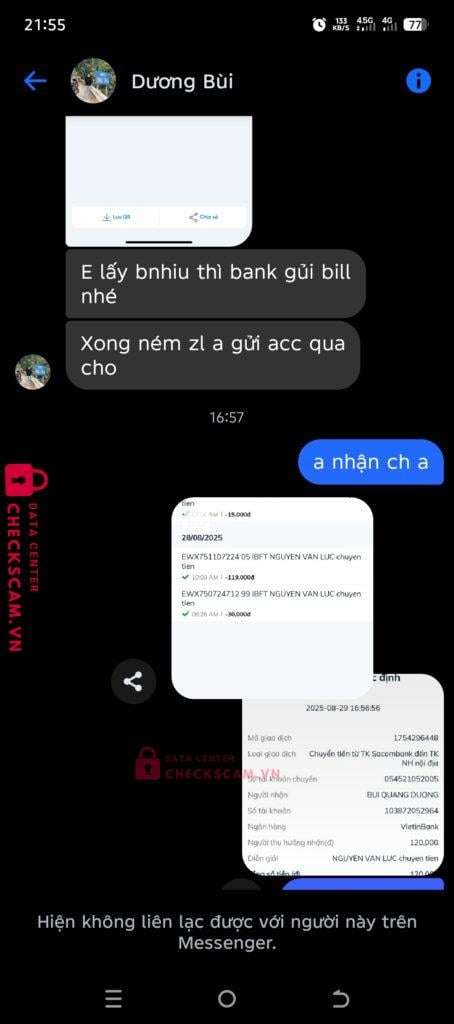 103872052964 Bui Quang Duong Vietinbank bị cảnh báo lừa đảo scam