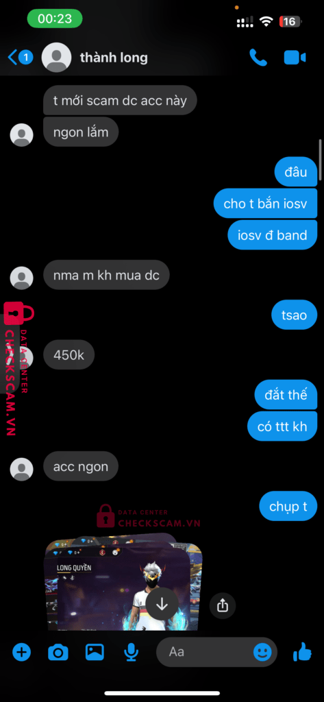 1360000000207 Nguyen Thanh Long MB bị cảnh báo lừa đảo scam