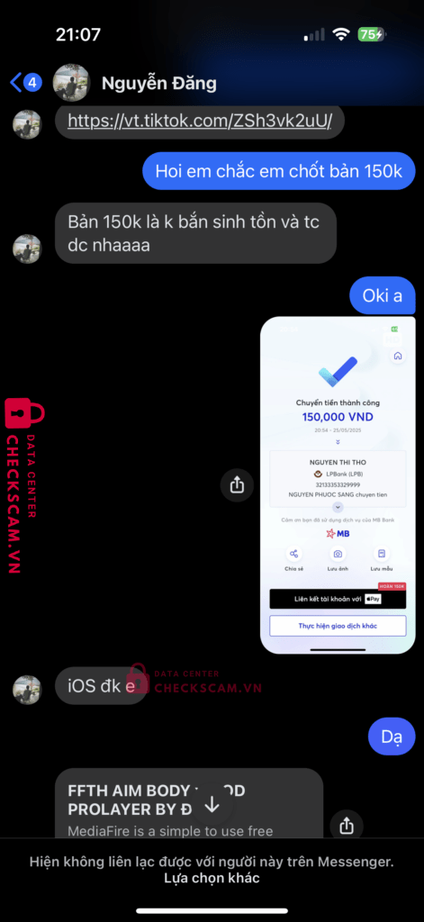 32133353329999 Nguyen Thi Tho LP Bank bị cảnh báo lừa đảo scam