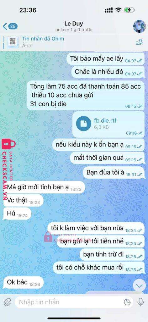 32222222244 Le Duy MB bị cảnh báo lừa đảo scam