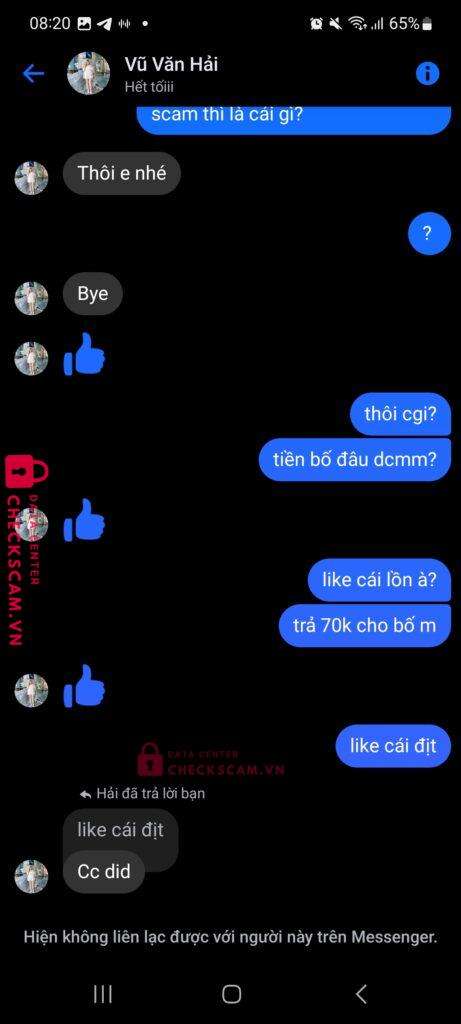55341081962005 Vu Van Hai Techcombank bị cảnh báo lừa đảo scam