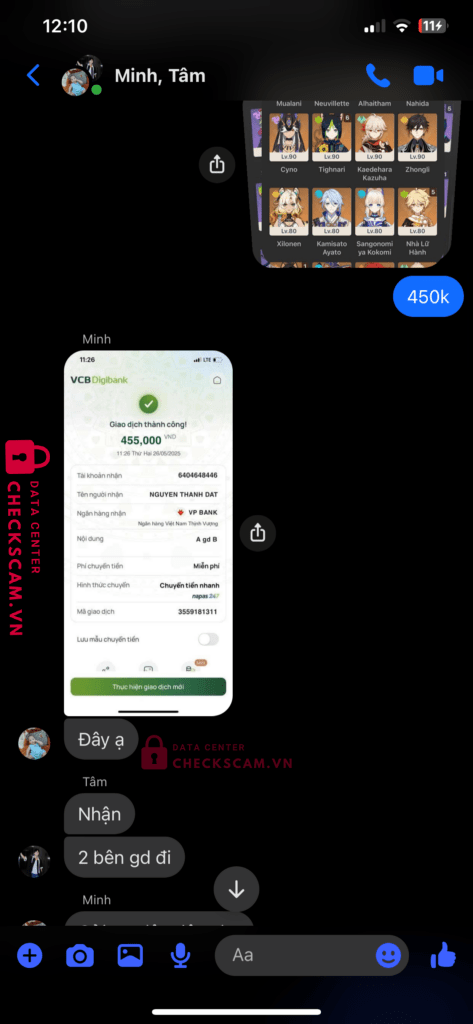 6404648446 Nguyen Thanh Dat VP Bank bị cảnh báo lừa đảo scam