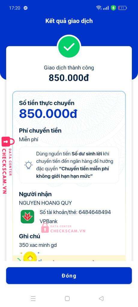 6484648494 Nguyen Hoang Quy VP BANK bị cảnh báo lừa đảo scam