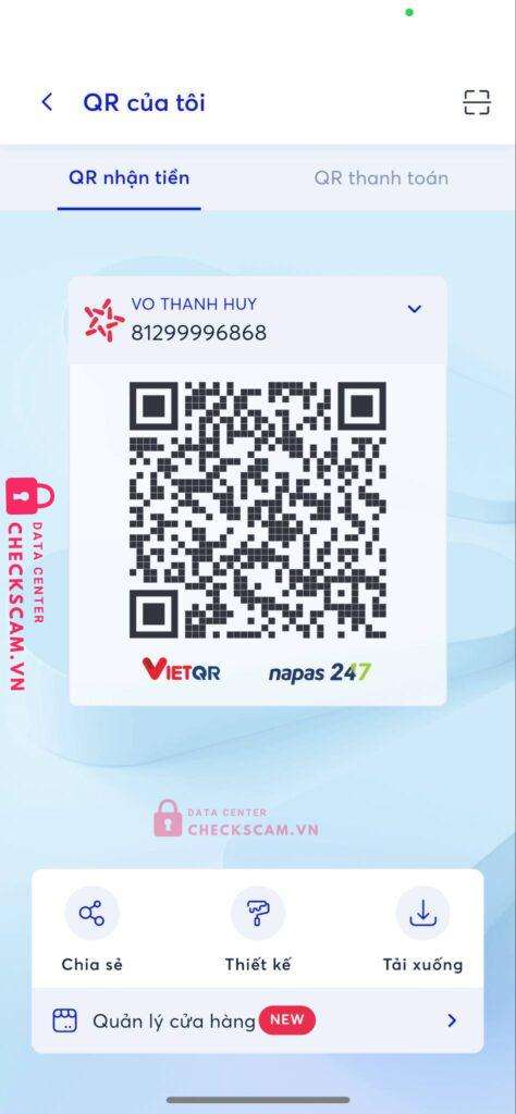 81299996868 Vo Thanh Huy MB bị cảnh báo lừa đảo scam