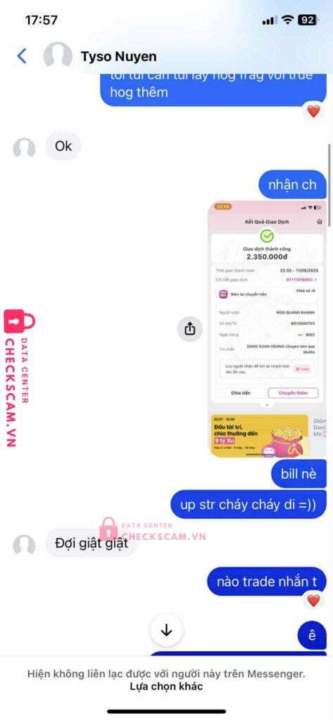 8813006703 Ngo Quang Khanh BIDV bị cảnh báo lừa đảo scam