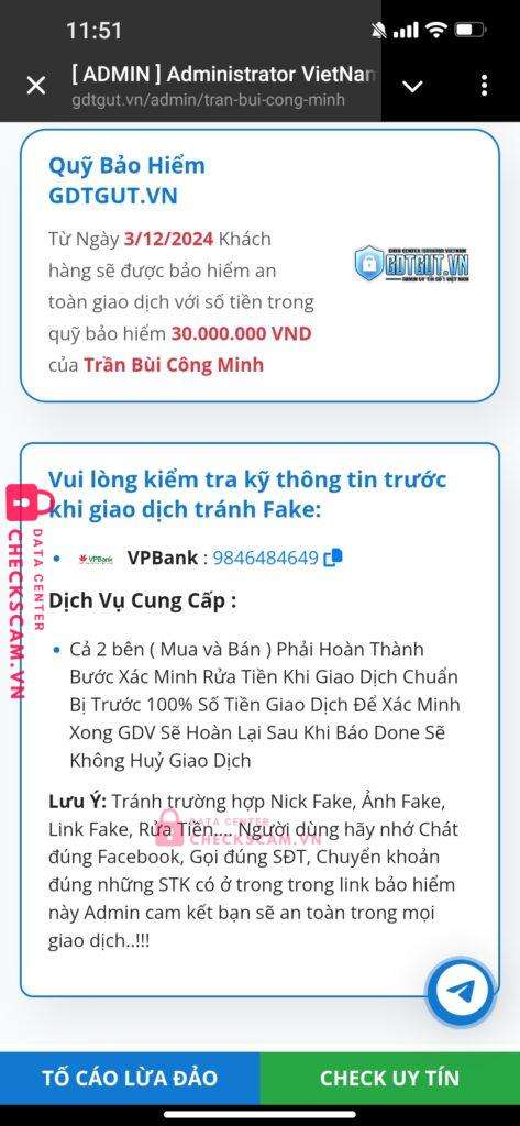 9846484649 Tran Bui Cong Minh VP BANK bị cảnh báo lừa đảo scam