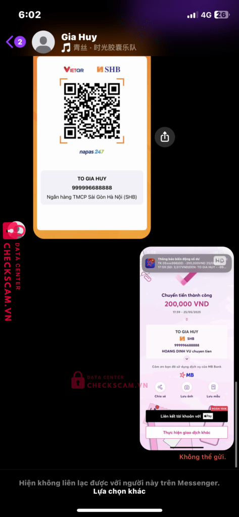 999996688888 To Gia Huy SHB bị cảnh báo lừa đảo scam