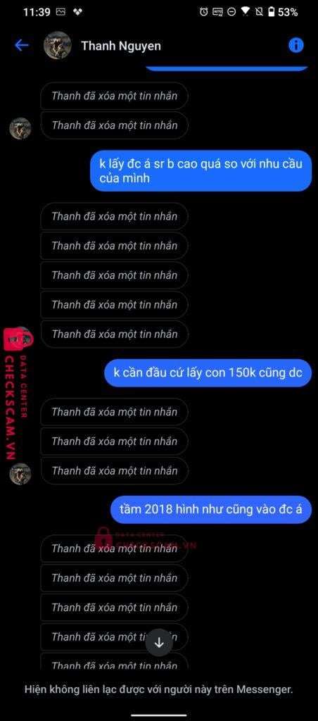 VQRQADXWK3878 Nguyen Van Thanh MB bị cảnh báo lừa đảo scam