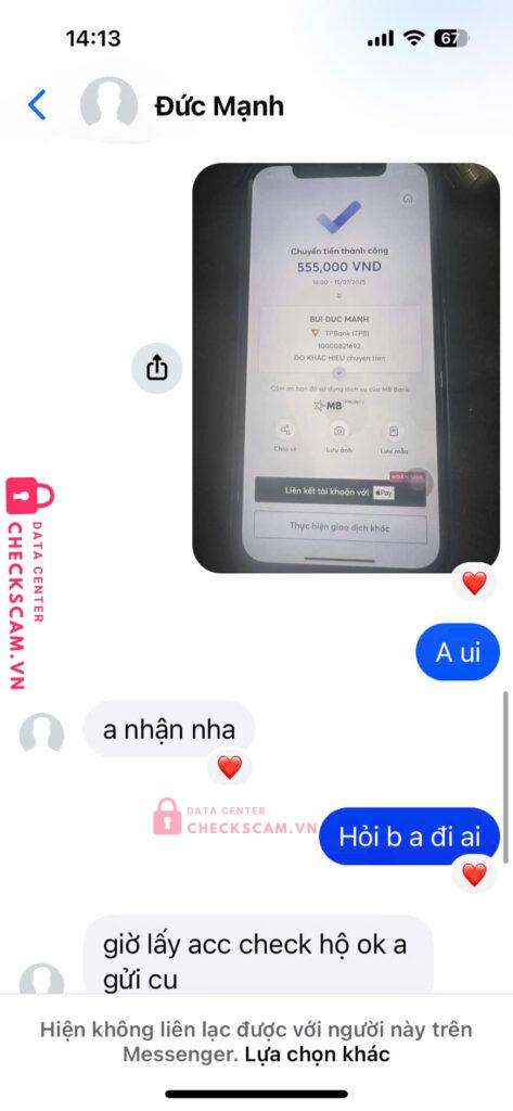 10000821692 Bui Duc Manh TP BANK bị cảnh báo lừa đảo scam