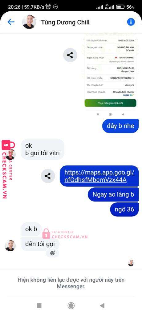 100021032005 HOANG THI KIM DOANH TECHCOMBANK bị cảnh báo lừa đảo scam