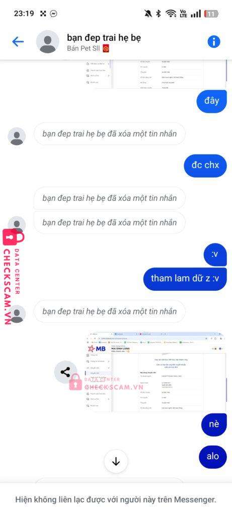 1002580258012 LE VAN HUY MB bị cảnh báo lừa đảo scam