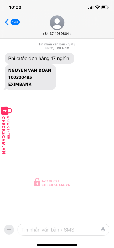 100330485 NGUYEN VAN DOAN EXIMBANK bị cảnh báo lừa đảo scam