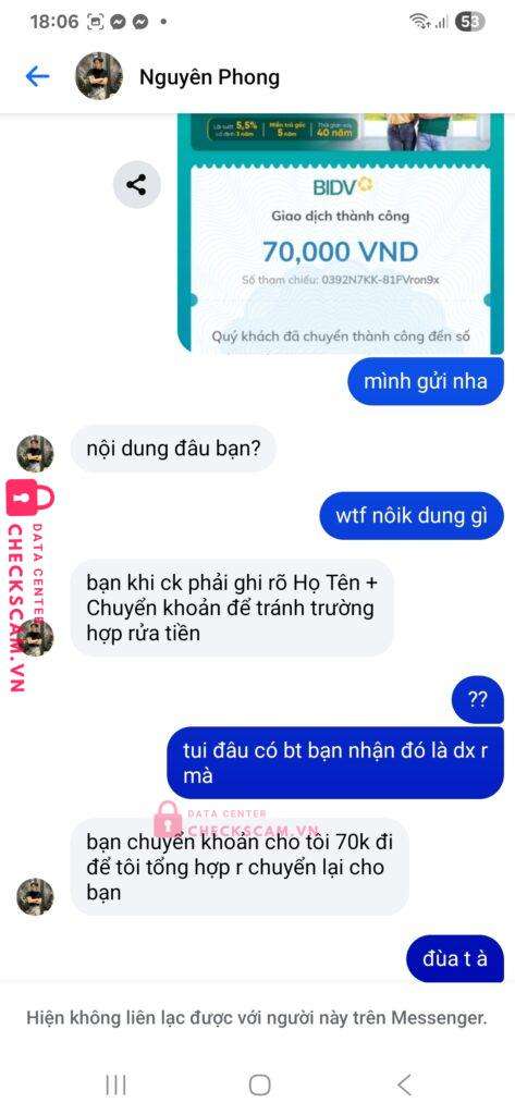 100875422613 NGUYEN XUAN PHONG Vietinbank bị cảnh báo lừa đảo scam