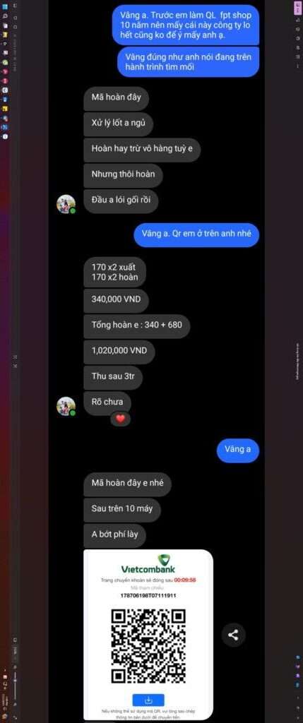 1016827350 NGUYEN HUU THIEN VCB bị cảnh báo lừa đảo scam