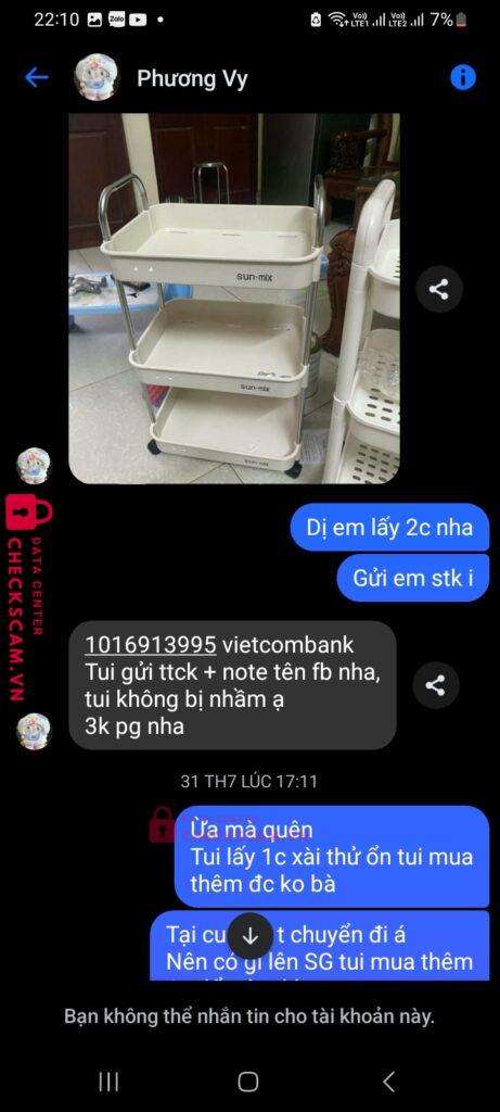 1016913995 LE THI KIM NHI VCB bị cảnh báo lừa đảo scam