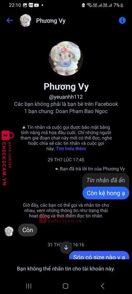 1016913995 LE THI KIM NHI VCB bị cảnh báo lừa đảo scam