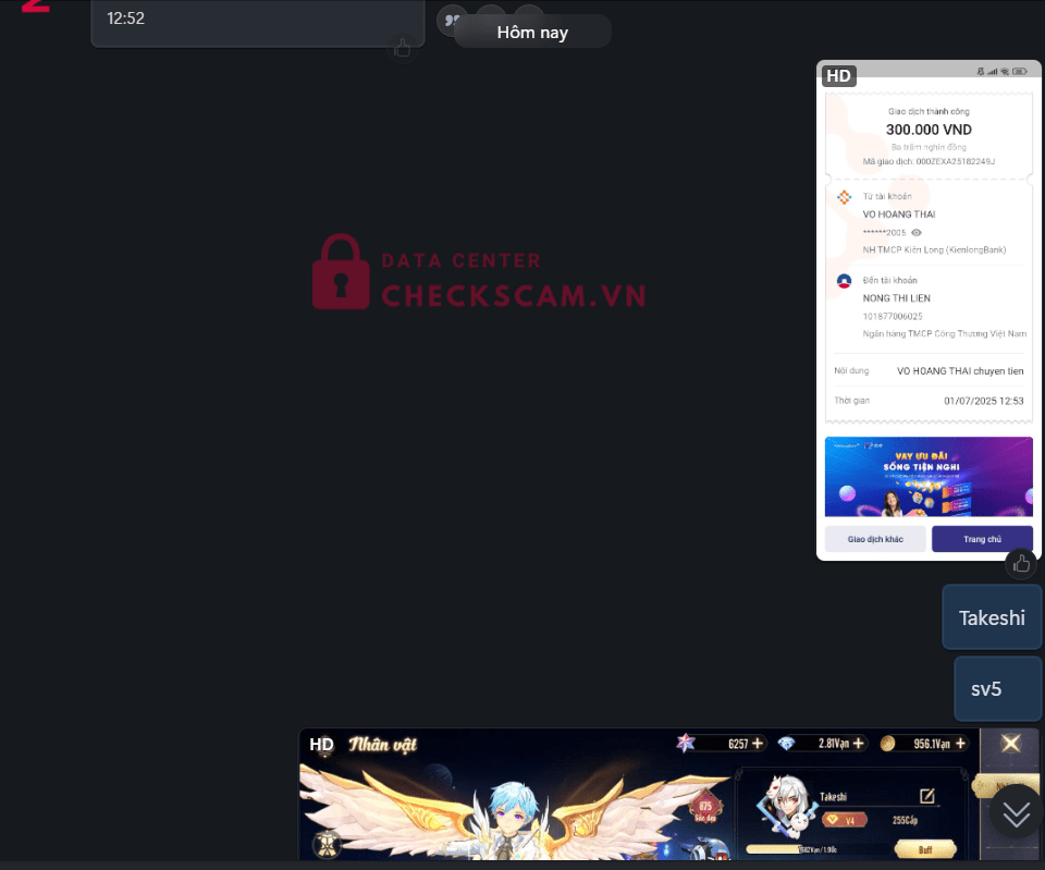 101877006025 NONG THI LIEN Vietinbank bị cảnh báo lừa đảo scam