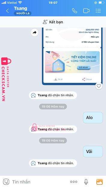 1021516501 Tran Thanh Sang VCB bị cảnh báo lừa đảo scam