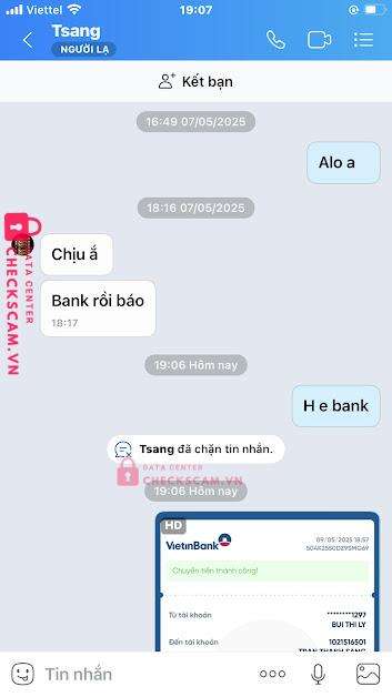 1021516501 Tran Thanh Sang VCB bị cảnh báo lừa đảo scam
