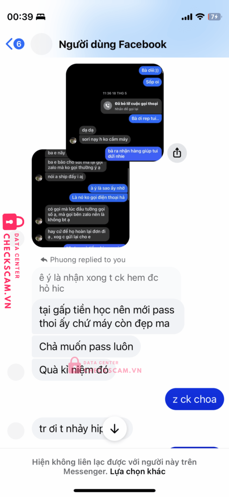 10236084569084 Nguyen Thi Thuy Nhi MB bị cảnh báo lừa đảo scam