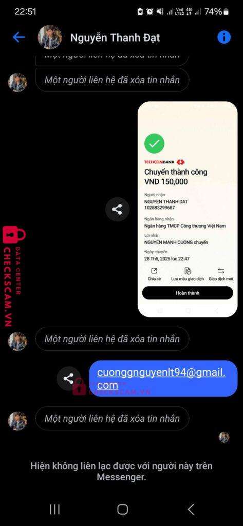 102883299687 NGUYEN THANH DAT Vietinbank bị cảnh báo lừa đảo scam