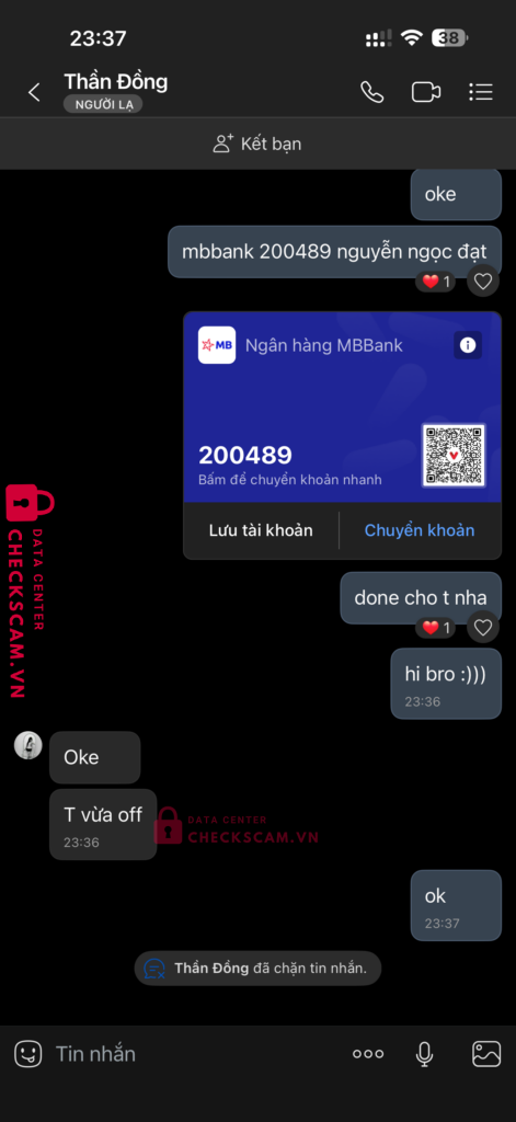 1030542645 Nguyen Thi Phong VCB bị cảnh báo lừa đảo scam