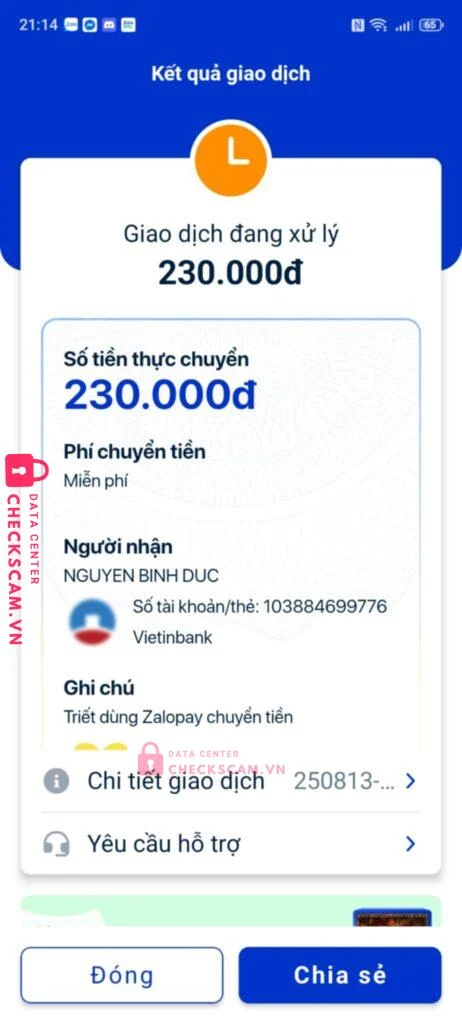 103884699776 NGUYEN BINH DUC Vietinbank bị cảnh báo lừa đảo scam