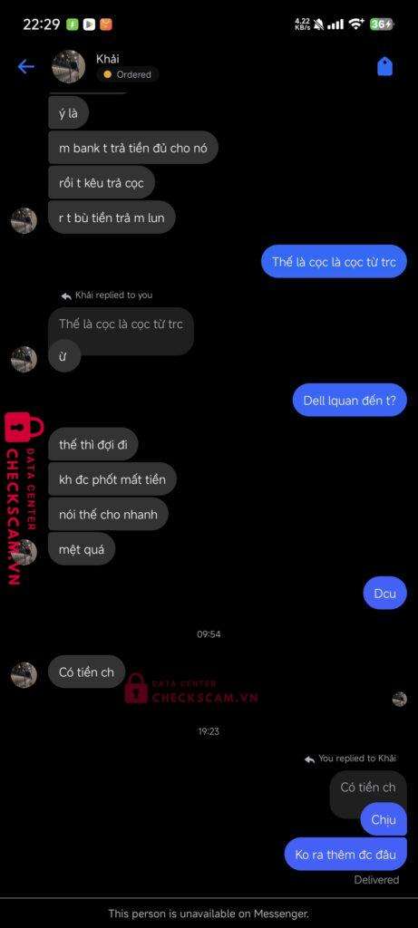 1042932731 Pham Dang Khai VCB bị cảnh báo lừa đảo scam
