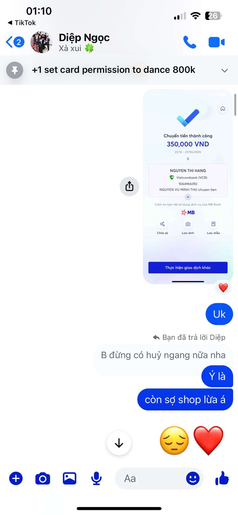 1044966392 NGUYEN THI HANG VCB bị cảnh báo lừa đảo scam