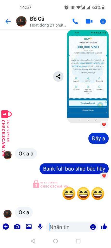 104882569828 Nguyen Van Luyen Vietinbank bị cảnh báo lừa đảo scam