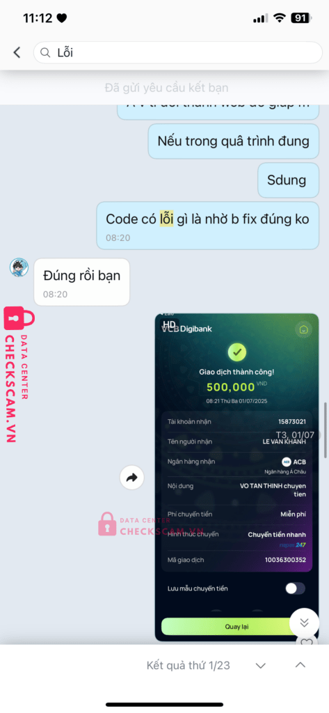 104883605249 Le Van Khanh Vietinbank bị cảnh báo lừa đảo scam
