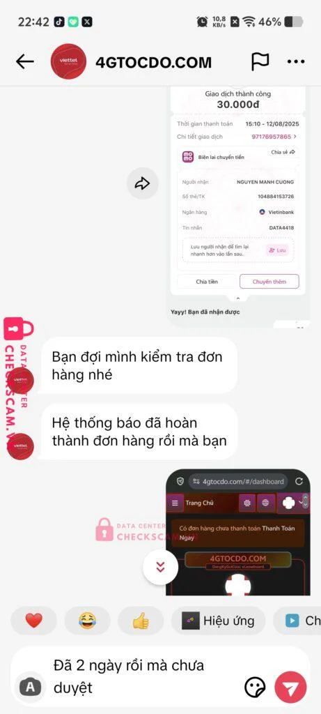 104884153726 NGUYEN MANH CUONG Vietinbank bị cảnh báo lừa đảo scam