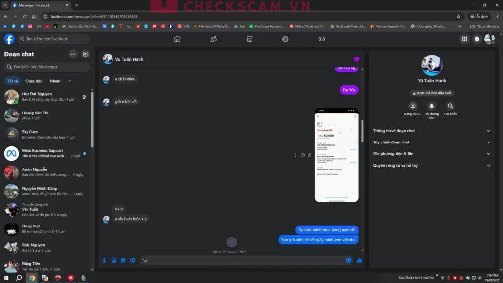 1051859098 NGUYEN VAN HANH VCB bị cảnh báo lừa đảo scam