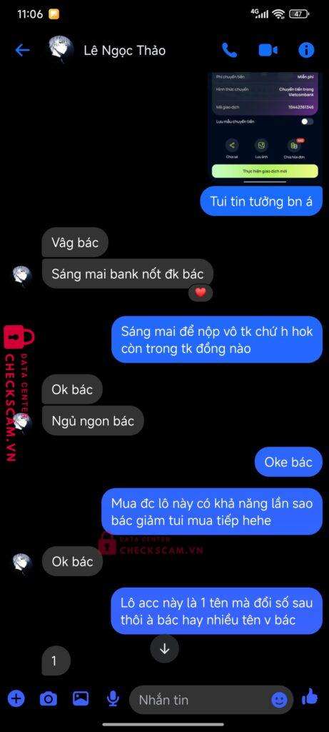 1054648760 NGUYEN THI BONG VCB bị cảnh báo lừa đảo scam