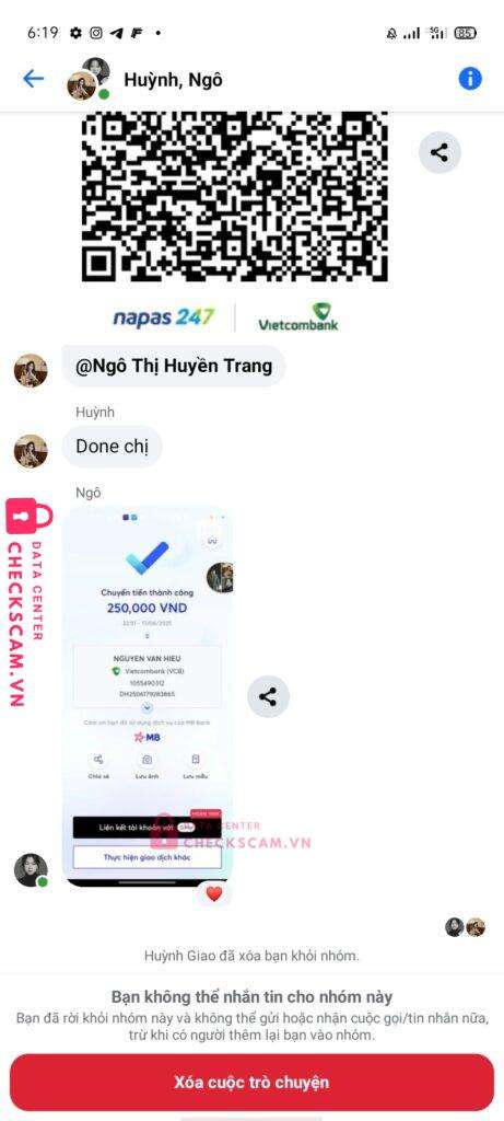 1055490312 NGUYEN VAN HIEU VCB bị cảnh báo lừa đảo scam
