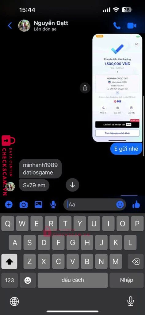 105603455365 NGUYEN QUOC DAT Vietinbank bị cảnh báo lừa đảo scam