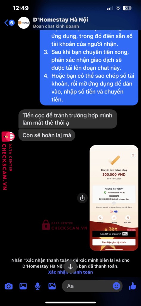 1056253270 Phung Thi Yen Vi VCB bị cảnh báo lừa đảo scam