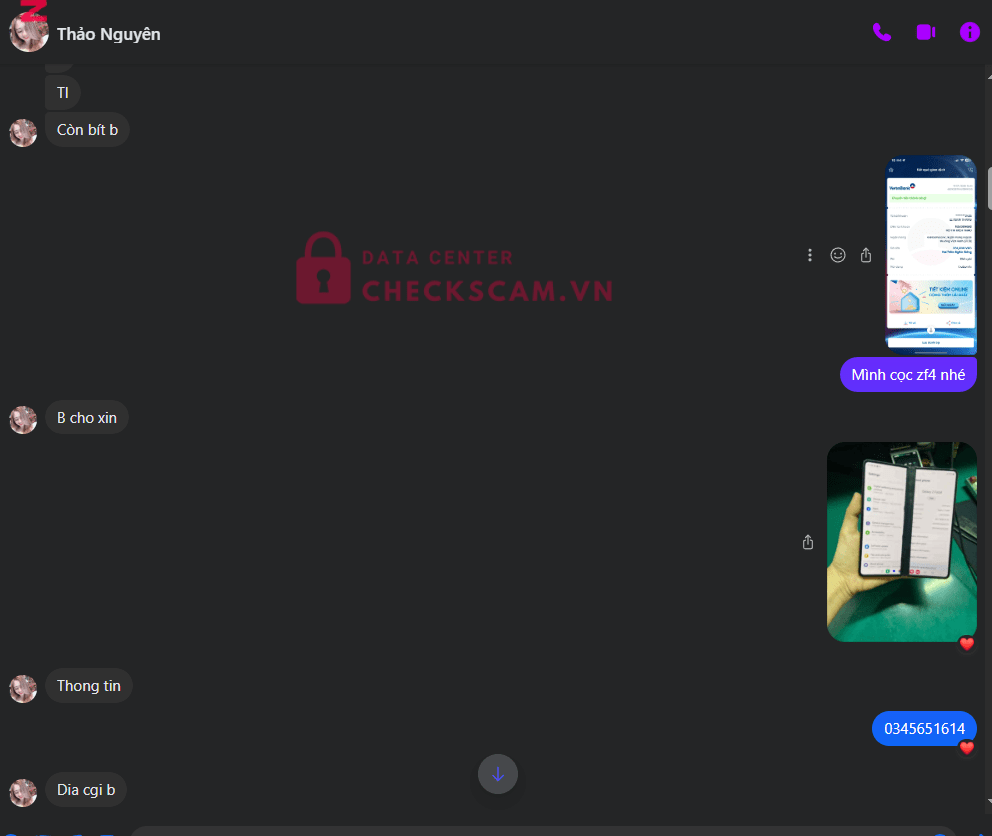 1057309680 VO THI BICH THAO VCB bị cảnh báo lừa đảo scam