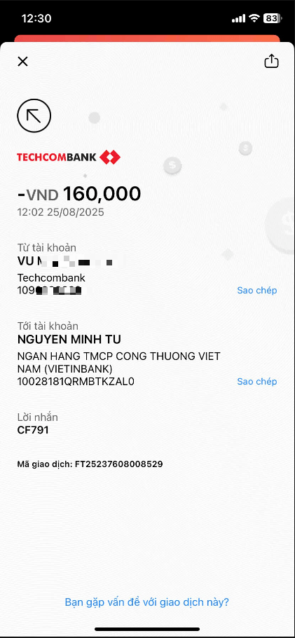 105879545313 Nguyen Minh Tu Vietinbank bị cảnh báo lừa đảo scam