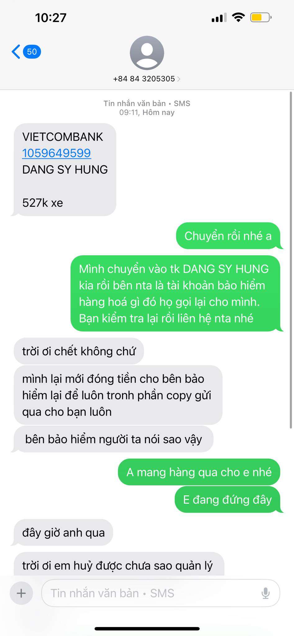 1059649599 DANG SY HUNG VCB bị cảnh báo lừa đảo scam