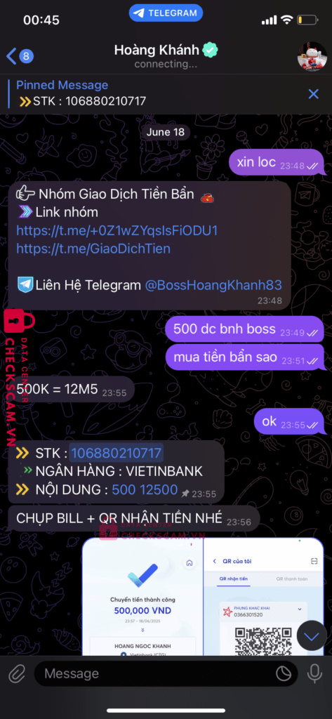 106880210717 HOANG NGOC KHANH Vietinbank bị cảnh báo lừa đảo scam