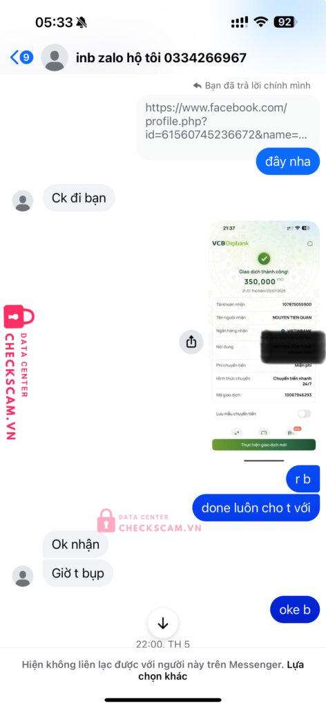 107875055900 NGUYEN TIEN QUAN Vietinbank bị cảnh báo lừa đảo scam