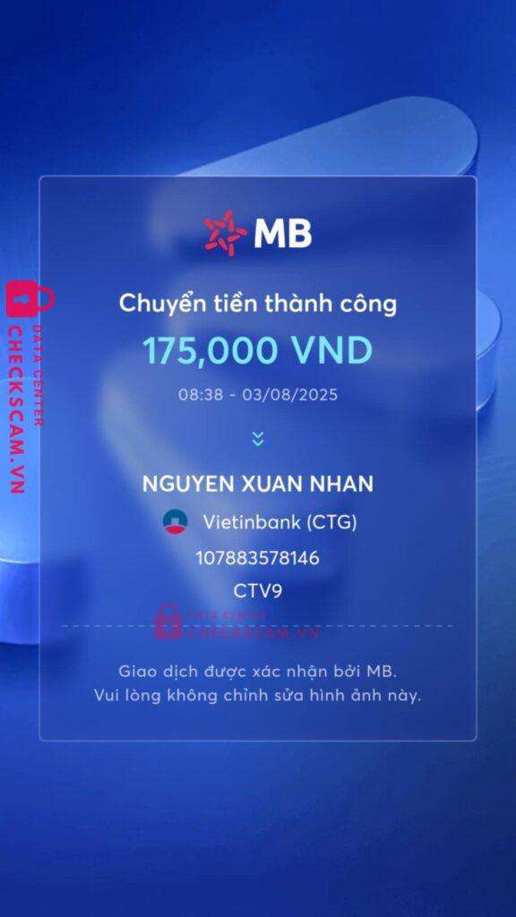 107883578146 NGUYEN XUAN NHAN Vietinbank bị cảnh báo lừa đảo scam
