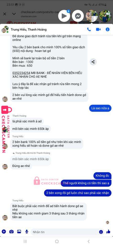 1080136888 Nguyen Trung Hieu Techcombank bị cảnh báo lừa đảo scam